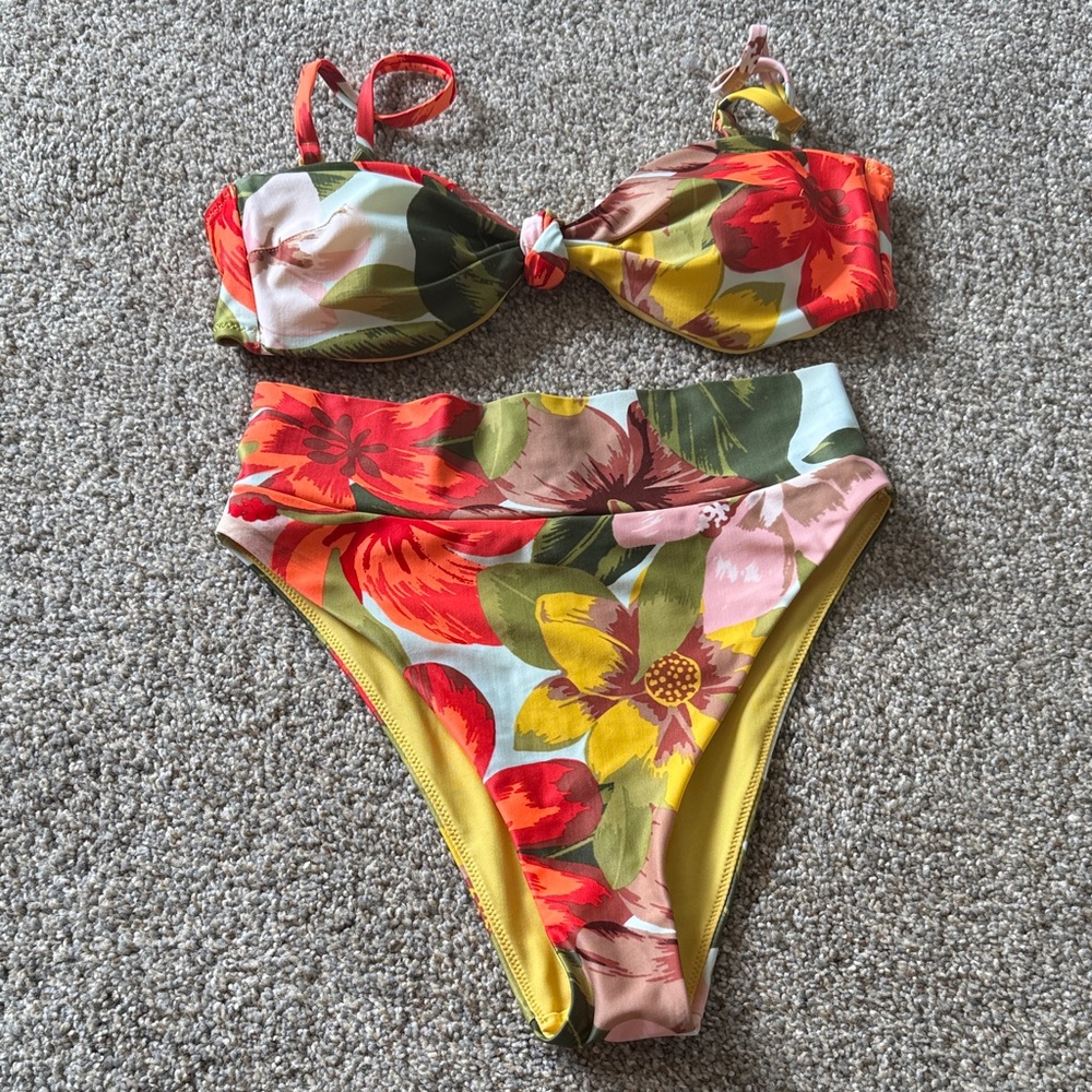 Aerie Floral Bikini - BONUS BOTTOMS